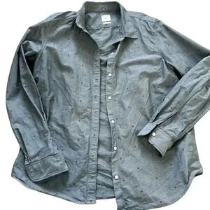 Gap Women's Button-Up Shirt Medium‎ Pink / Red Polka Dot Long Sleeve Casual